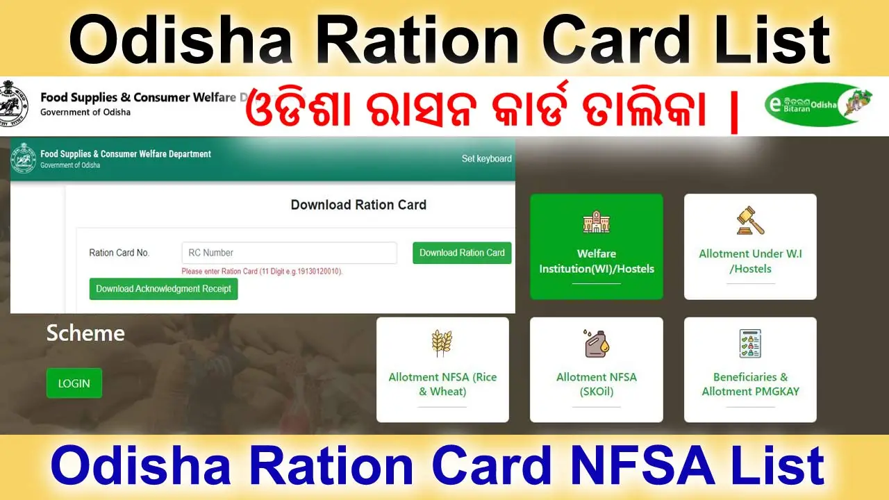 Odisha Ration Card List Check 2024